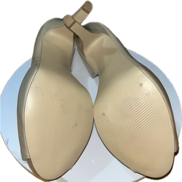 Nine West Peep Toe, Patent Leather Platforms, Beige, Sz 8M - Picture 16 of 16